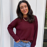 Daphne Cropped Pullover Sweater - Oxblood