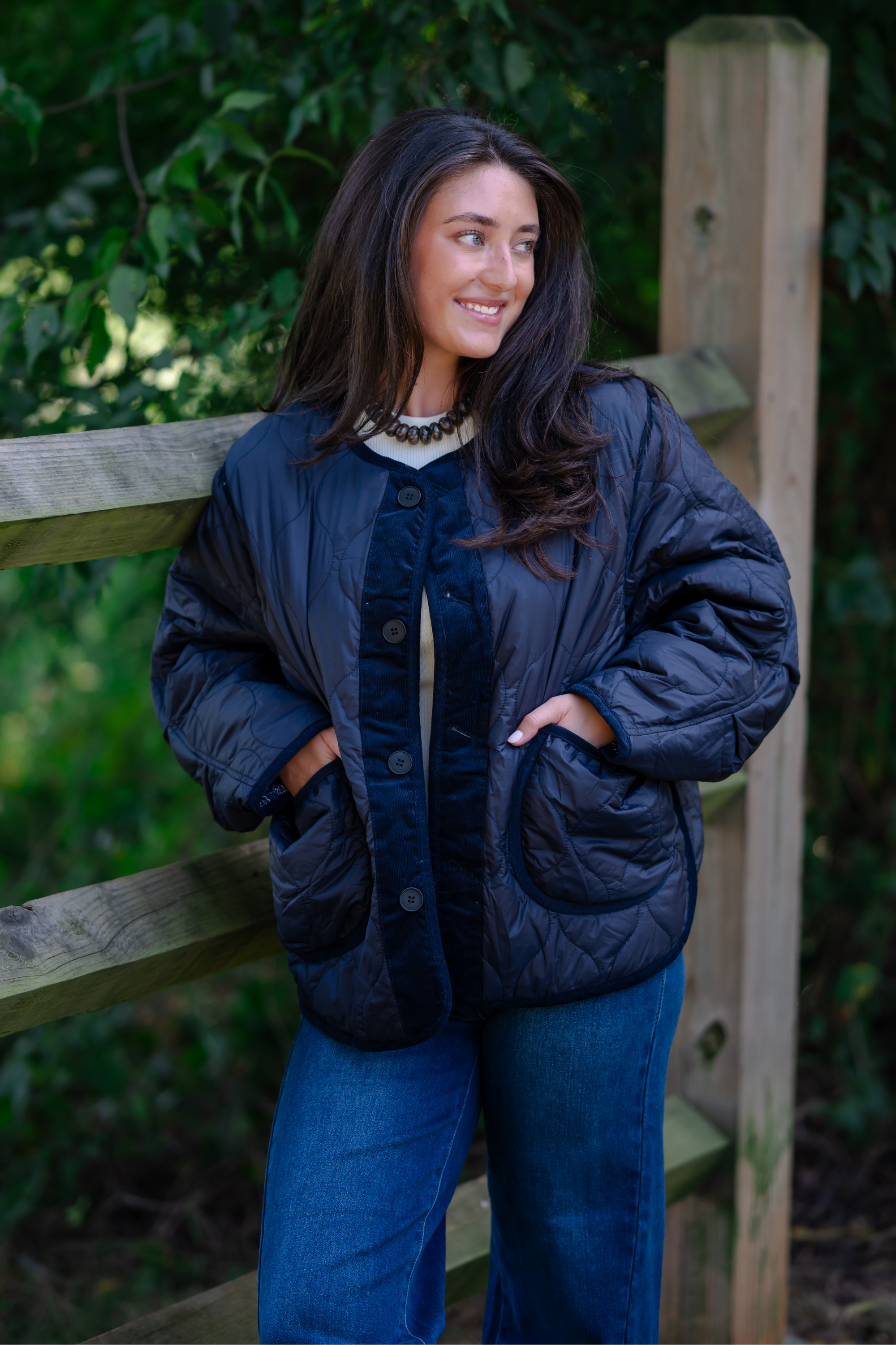 Hanna Reversible Bandana Quilted Jacket - Blue