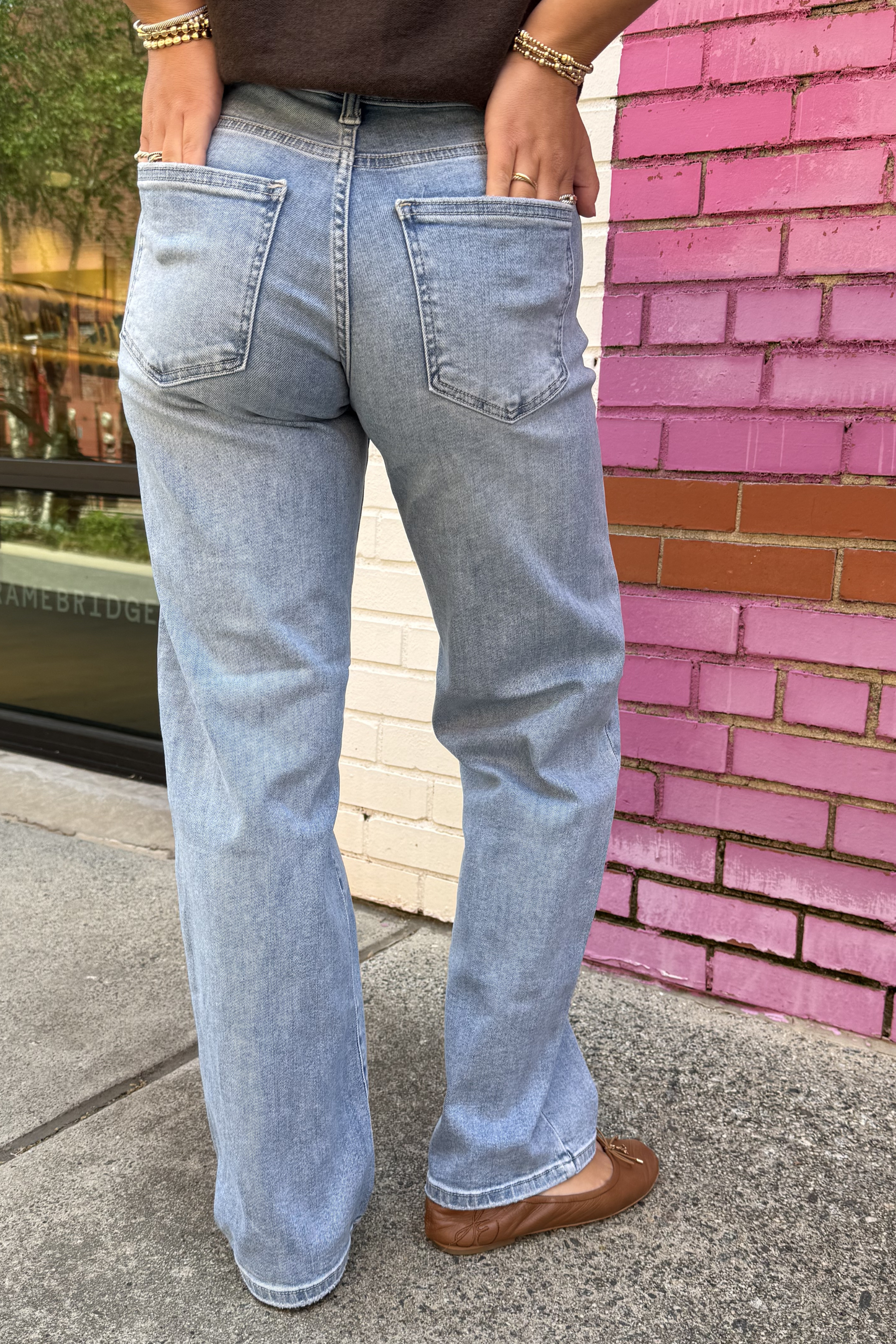 Halle Bowed Straight Leg - Light Denim