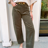 Cort Corduroy Barrel Jean - Dark Olive