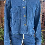 Cozy Denim Long Sleeve Shirt - Denim