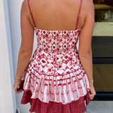 Cami Abstract Mini Dress - Maroon