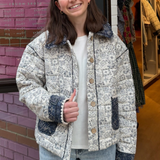 Quinn Quilted Bandana Jacket - Cream