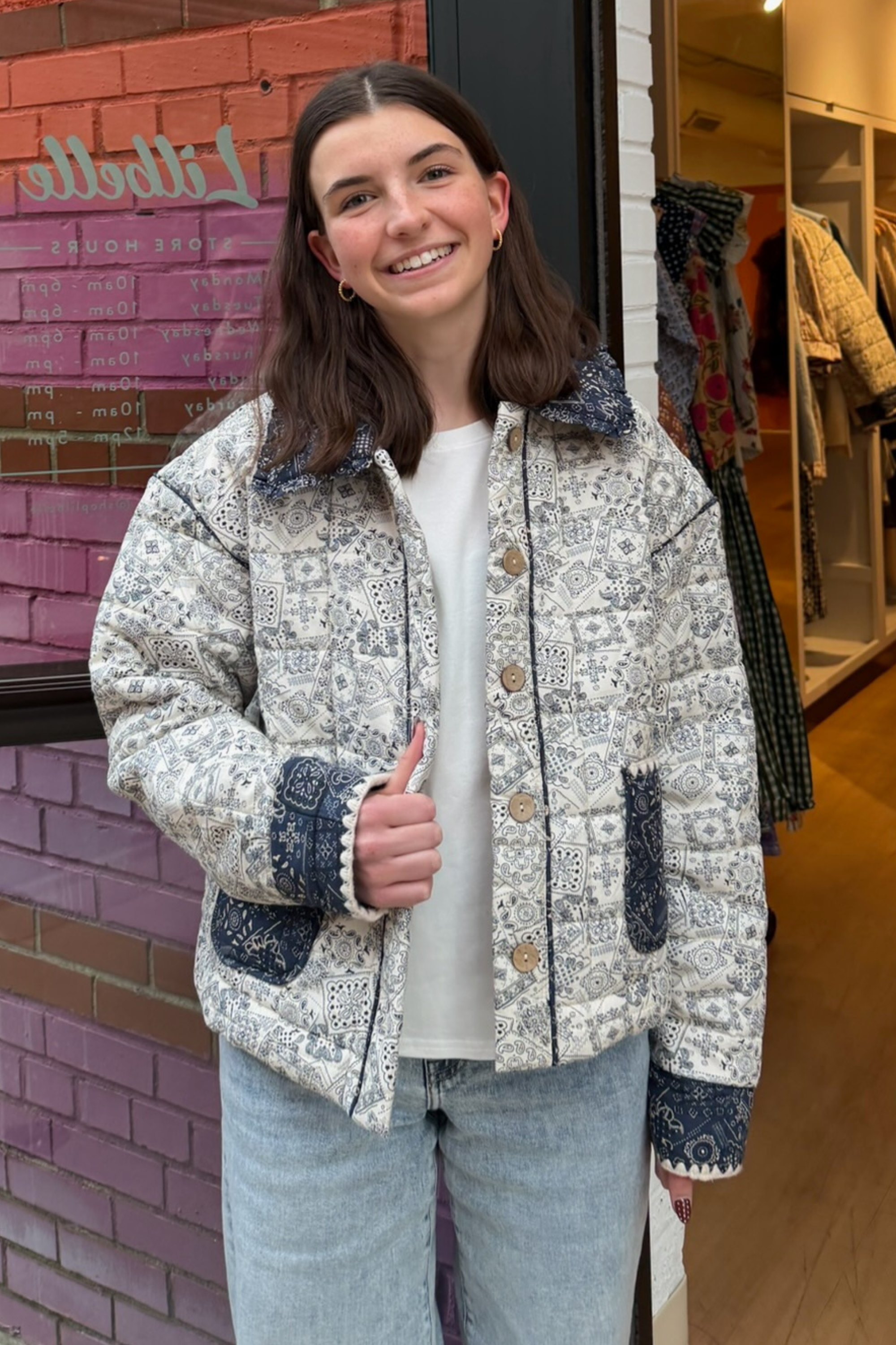 Quinn Quilted Bandana Jacket - Cream