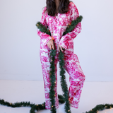 Lily Jammy Pants Set - Toile Dark Red