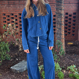 Cozy Denim Long Sleeve Shirt - Denim