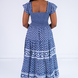 Lil Smocked Maxi Dress - Mini Lotus Navy