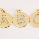 18K Gold-Filled Pave Alphabet Charm - A