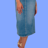 Paige High Waist Pencil Skirt - Medium Blue