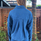 Cozy Denim Long Sleeve Shirt - Denim