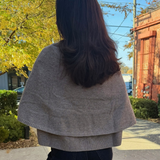 Elly Button Front Cape Sweater - Mocha