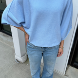 Mia Crewneck Batwing Sweater - Sky Blue