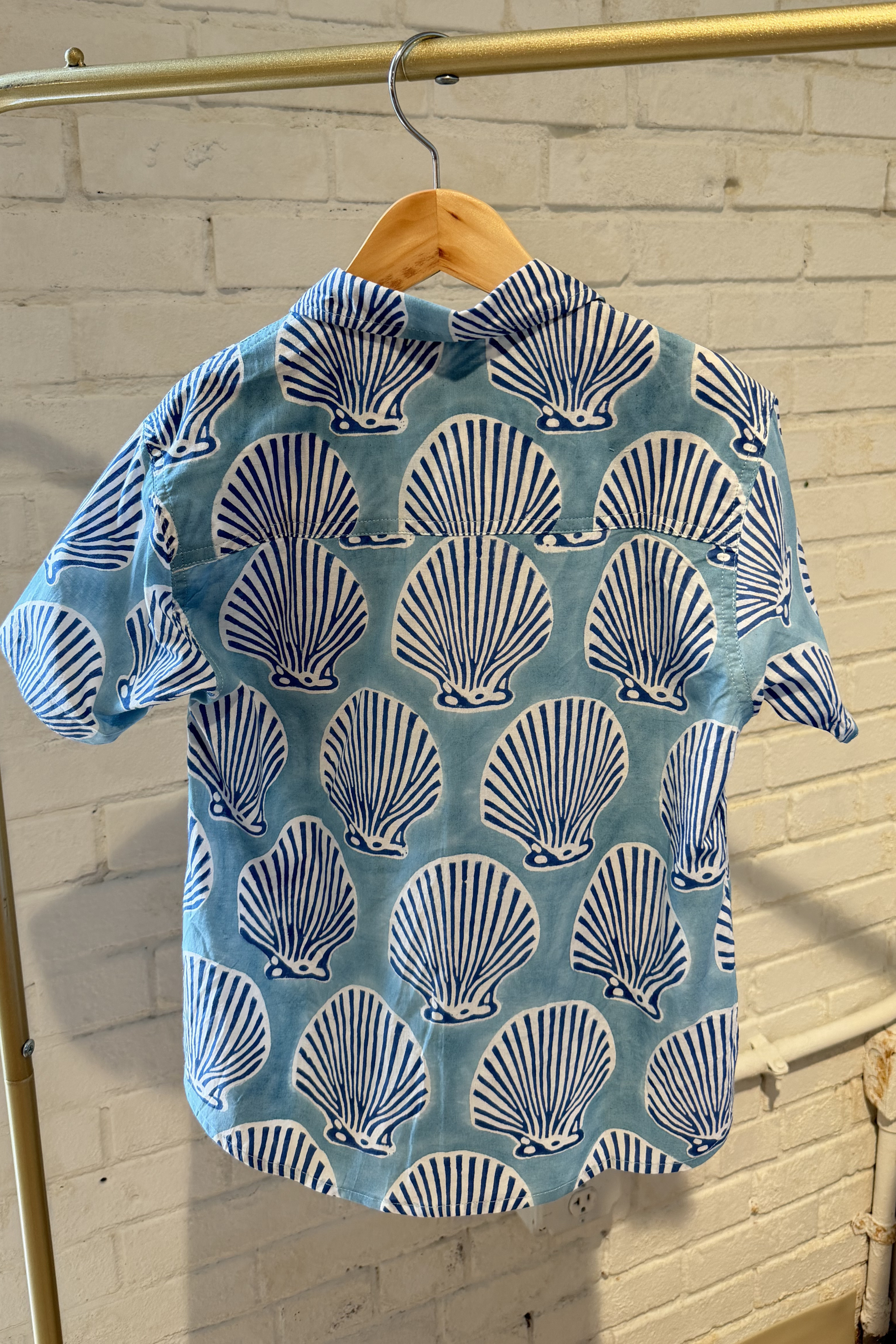 WeeLil Wells Buttondown Shirt - Shells Carolina Bright Blue