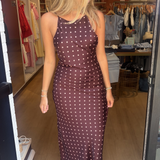 Raye High Neck Maxi Dress - Wine