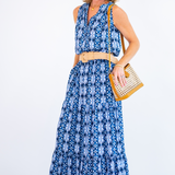 Lillian Maxi Skirt - Navy Shibori