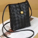 Jackie Woven Crossbody Bag - Black