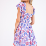 Abby Sweetheart Mini Dress - Hibiscus White