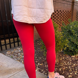 Ciara Contrast Binding Legging - Cherry