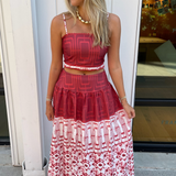Tailgate Geometric Midi Set - Maroon Combo