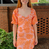 Jayden Mini Dress - Tropical Leaf