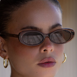 Mimi Oval Sunglasses - Brown