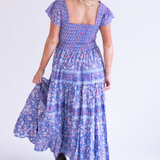 Lil Fall Smocked Maxi Dress - Purple Mix