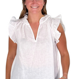 Becca Ruffle Sleeve Top - White