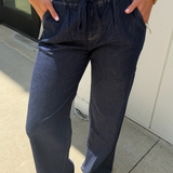 Julia Elastic Waist Wide Leg Jean - Blue