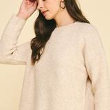 Kiki Crew Side Slit Sweater - Oatmeal