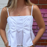 Karla Peplum Top - White