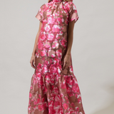 Merci Floral Formal Maxi Dress - Brown/Pink