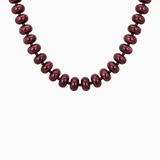 Autumn Marble Beaded Necklace - Burgundy
