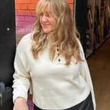Tommie Button Sweater - Ivory