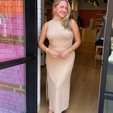 Aurora Sweater Maxi Dress - Light Taupe