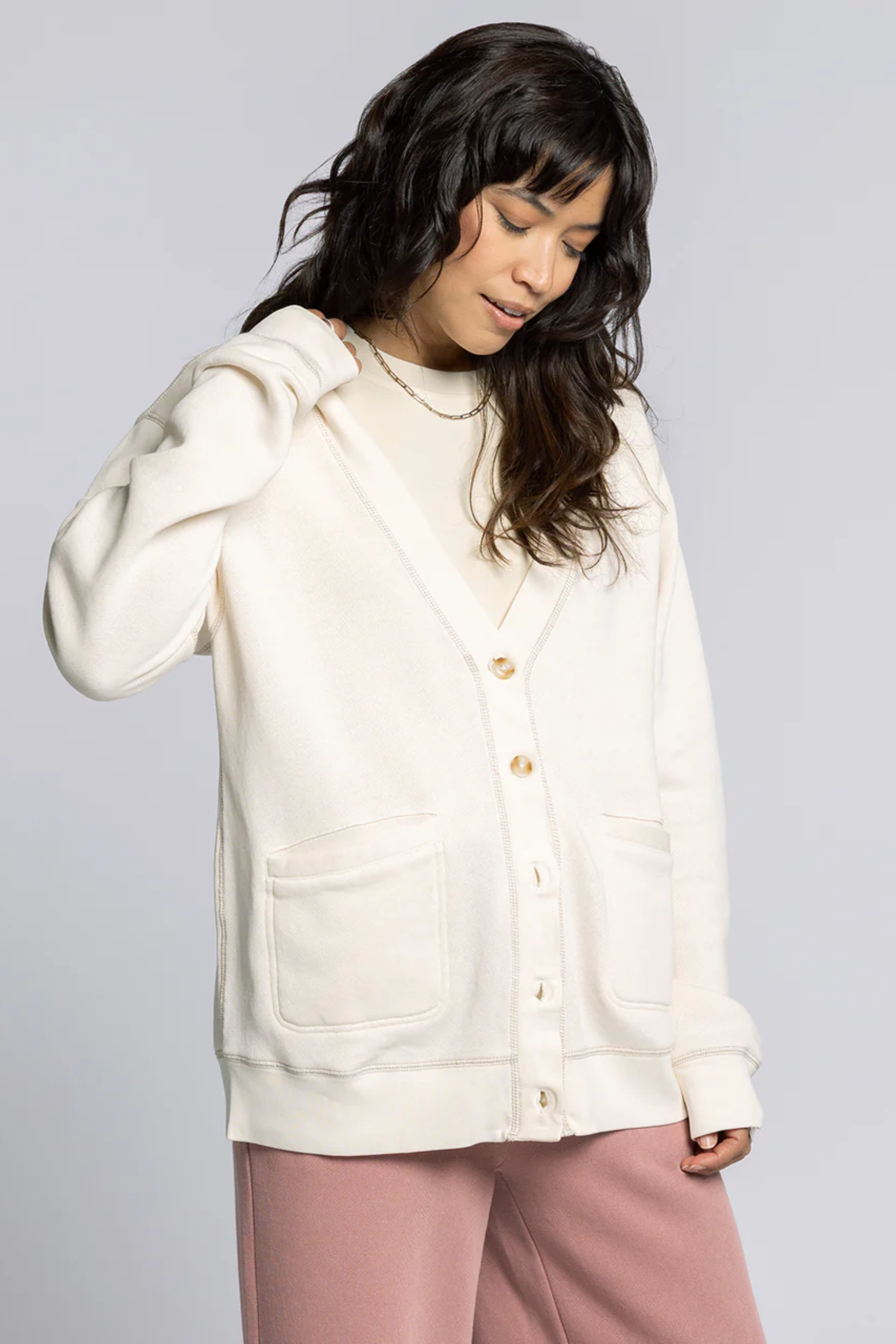 Zane Oversized Cardigan - White