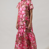 Merci Floral Formal Maxi Dress - Brown/Pink