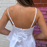 Karla Peplum Top - White