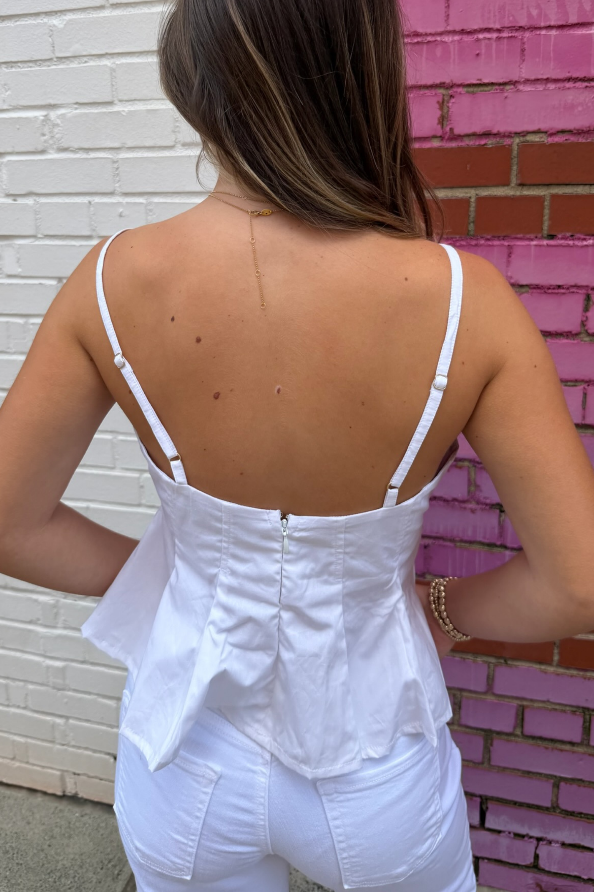 Karla Peplum Top - White