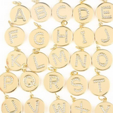 18K Gold-Filled Pave Alphabet Charm - N