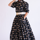 Taylor Collared Button Down Maxi Dress - Tigers Black