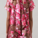 Merci Floral Formal Maxi Dress - Brown/Pink