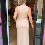 Aurora Sweater Maxi Dress - Light Taupe