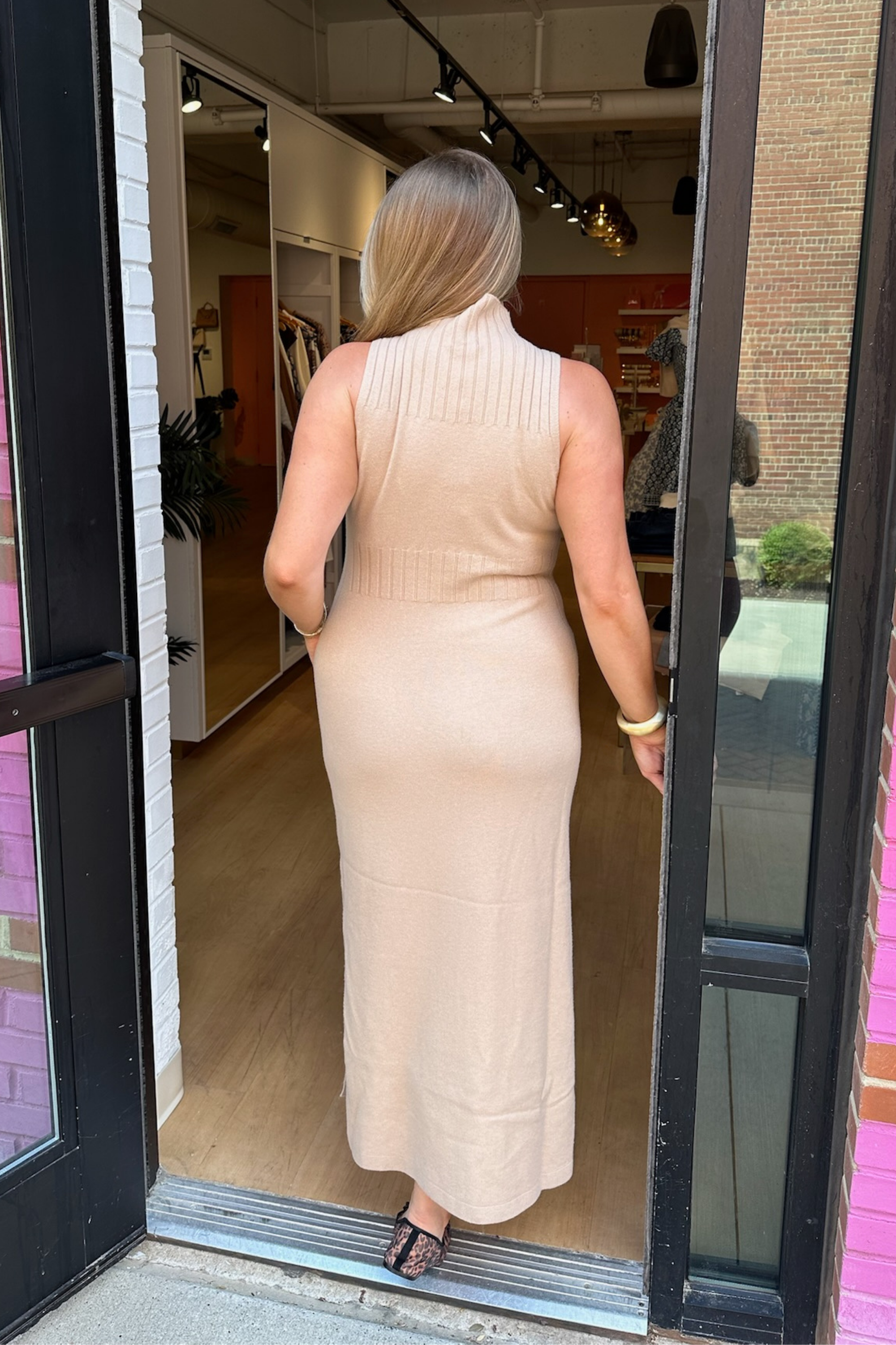 Aurora Sweater Maxi Dress - Light Taupe