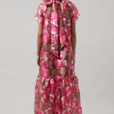 Merci Floral Formal Maxi Dress - Brown/Pink