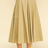 Dallas Poplin Belted Maxi Skirt - Khaki