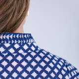 Esther 3/4 Sleeve Maxi Dress - Mini Lotus Navy