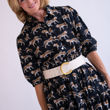 Taylor Collared Button Down Maxi Dress - Tigers Black