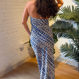 Eliana Strapless Maxi Dress - Cobalt Trail