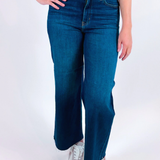 Scissor Cut Wide Leg Jean - Dark Denim