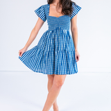 Abby Sweetheart Mini Dress - Gingham Navy